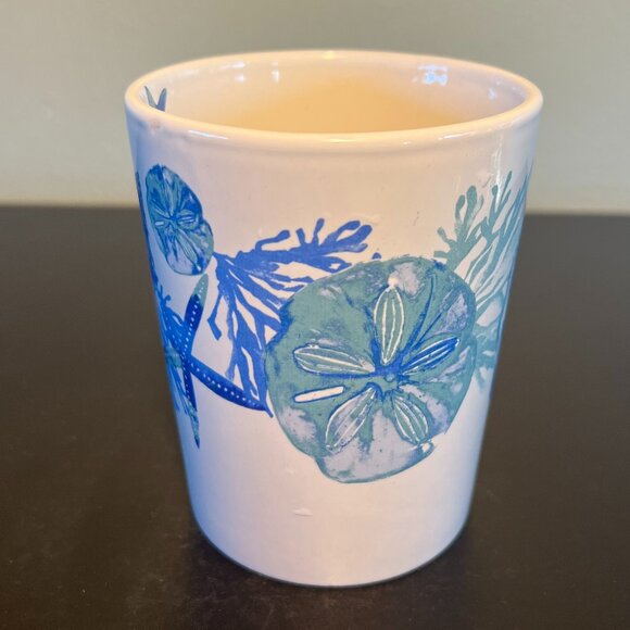 NWT Royal Norfolk SHORE LIVING Mug w/ Seashells & Starfish in Blues & Green - Picture 3 of 12